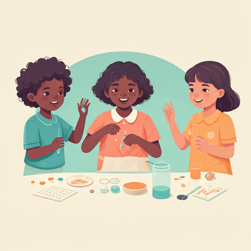 Niños haciendo experimentos científicos